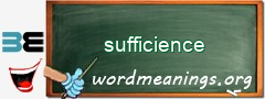 WordMeaning blackboard for sufficience